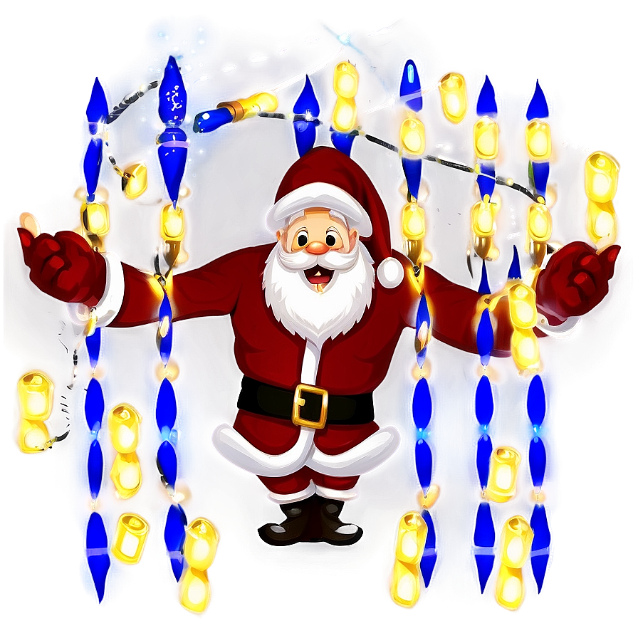 Santa Claus And Christmas Lights Png 98