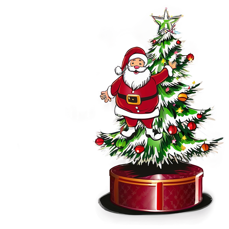 Santa Claus And Tree Png 05212024