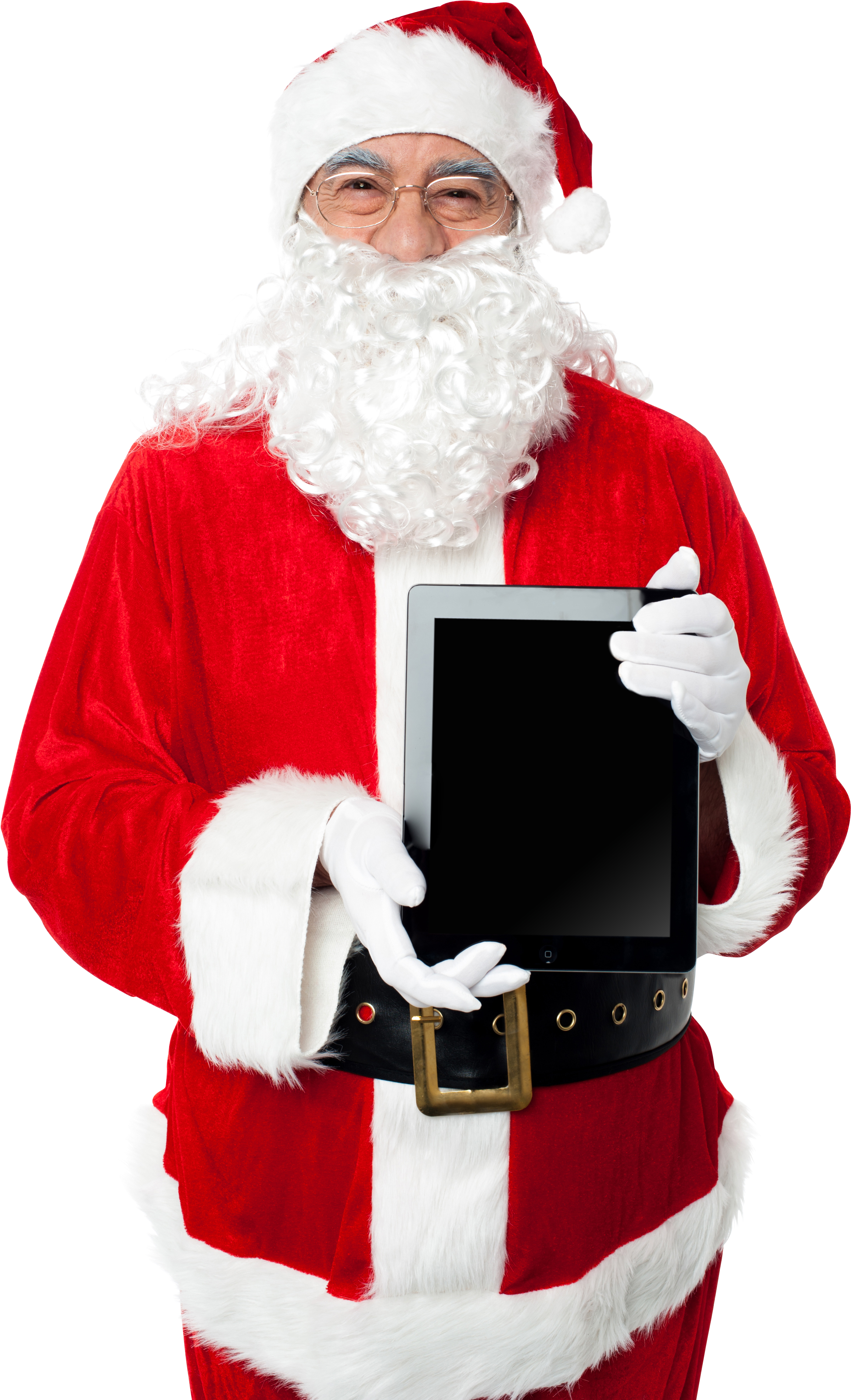 Santa Claus Holding Tablet