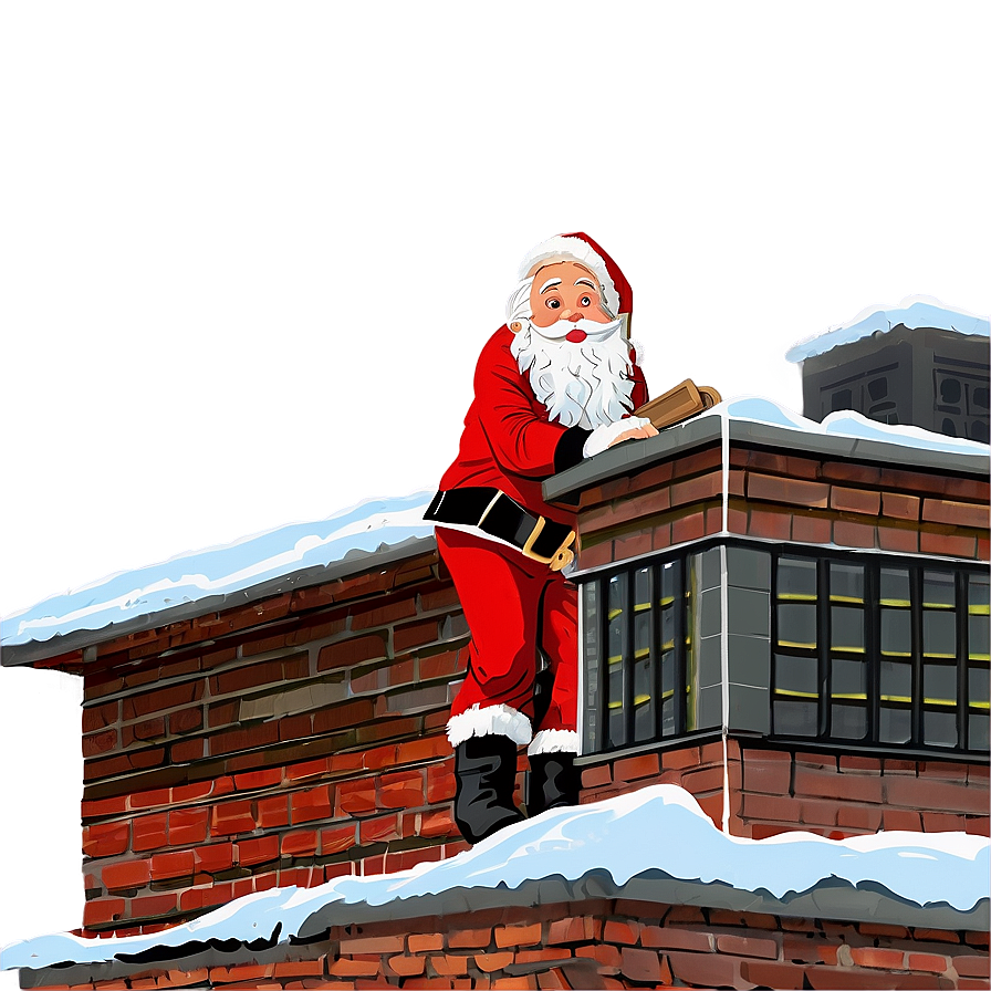 Santa Claus On Rooftop Png 06252024