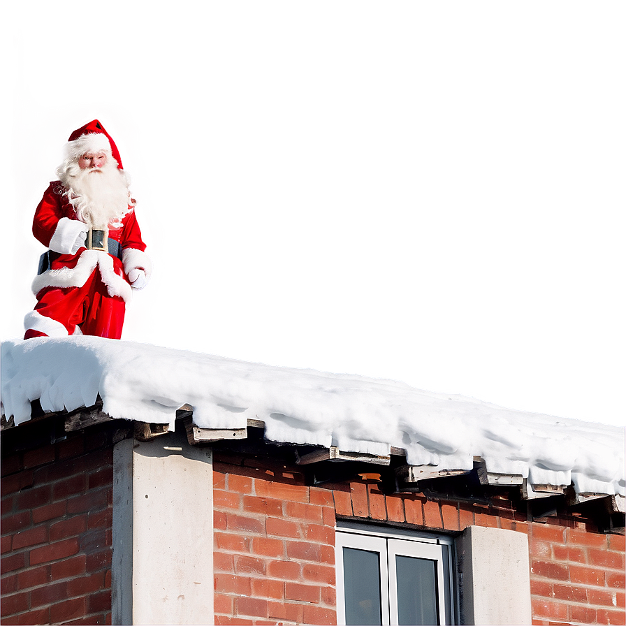 Santa Claus On Rooftop Png 24