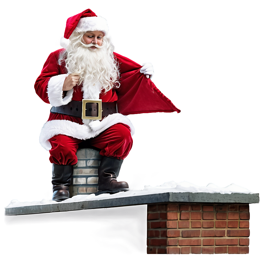 Santa Claus On Rooftop Png Nps91