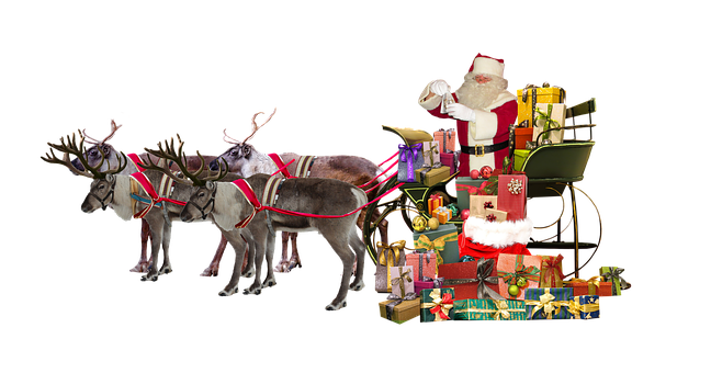 Santa Claus Reindeer Sleigh Gifts