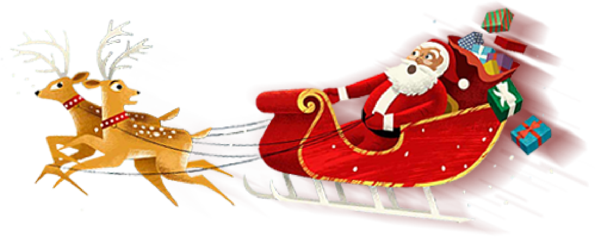 Santa Claus Sleigh Ride Illustration