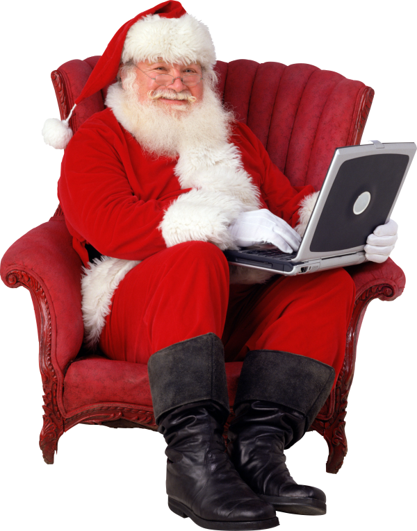 Santa Claus With Laptop