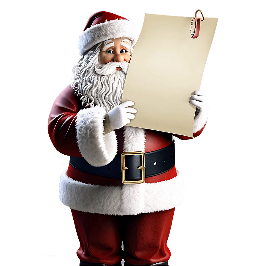 Santa Claus With List Png 93