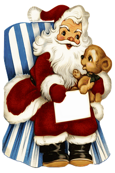 Santa Clauswith Teddy Bearand List
