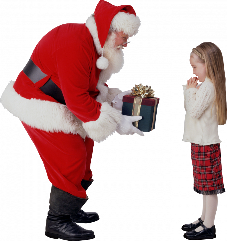 Santa Giving Giftto Child