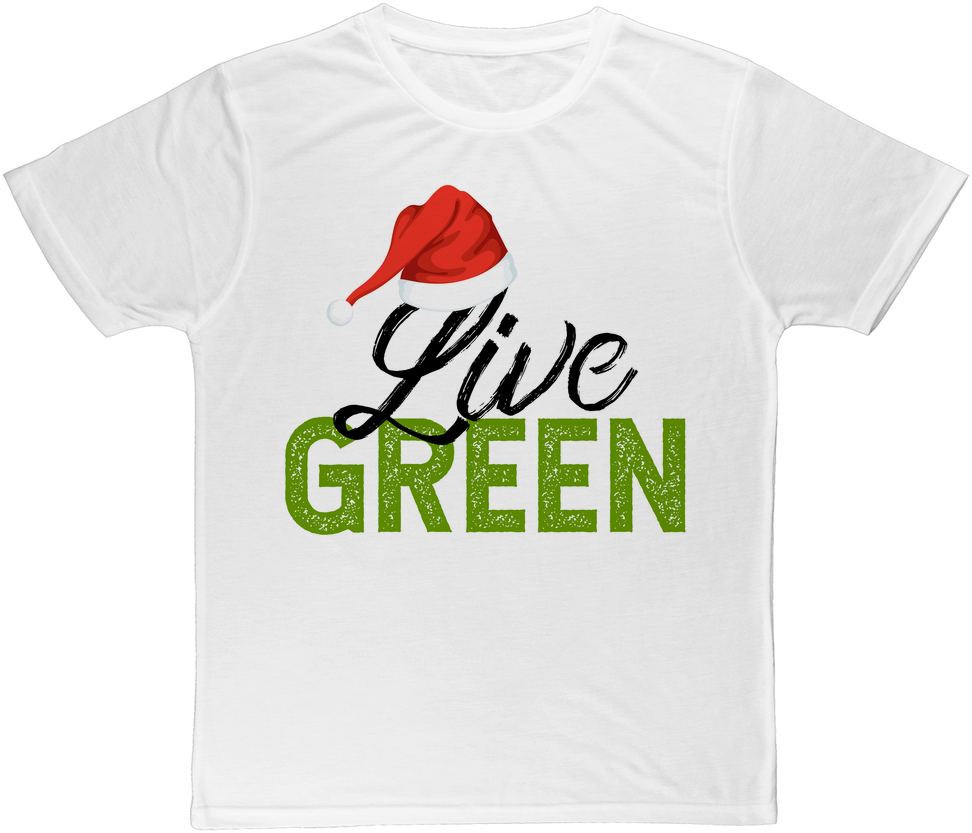 Santa Hat Live Green Tshirt Design