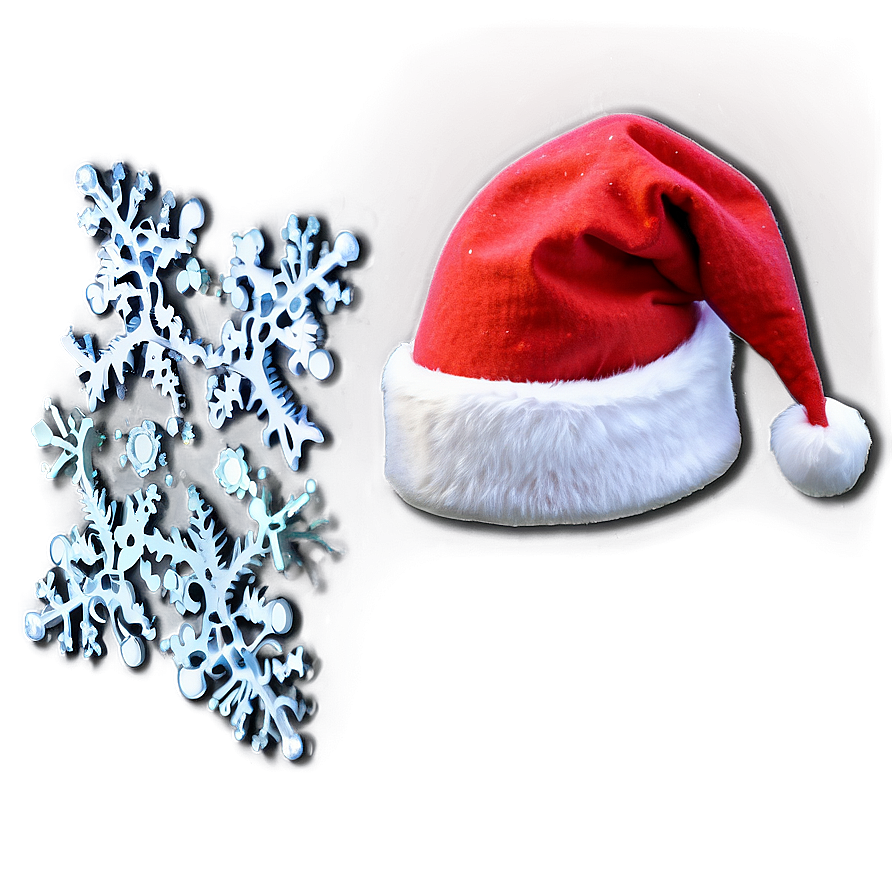 Santa Hat With Snowflakes Png Cka