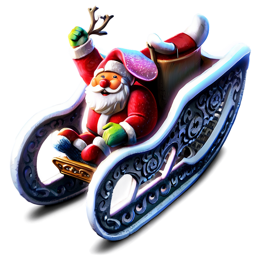 Santa In Sleigh Png Byl48