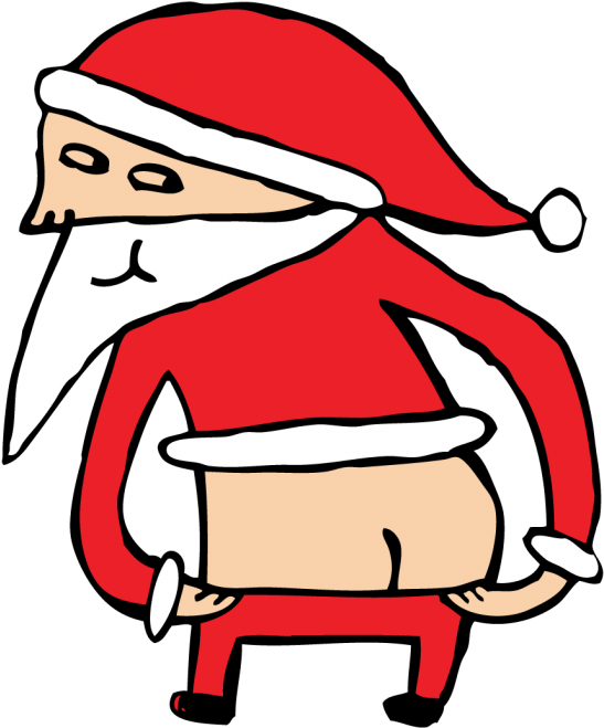 Santa_ Mooning_ Cartoon