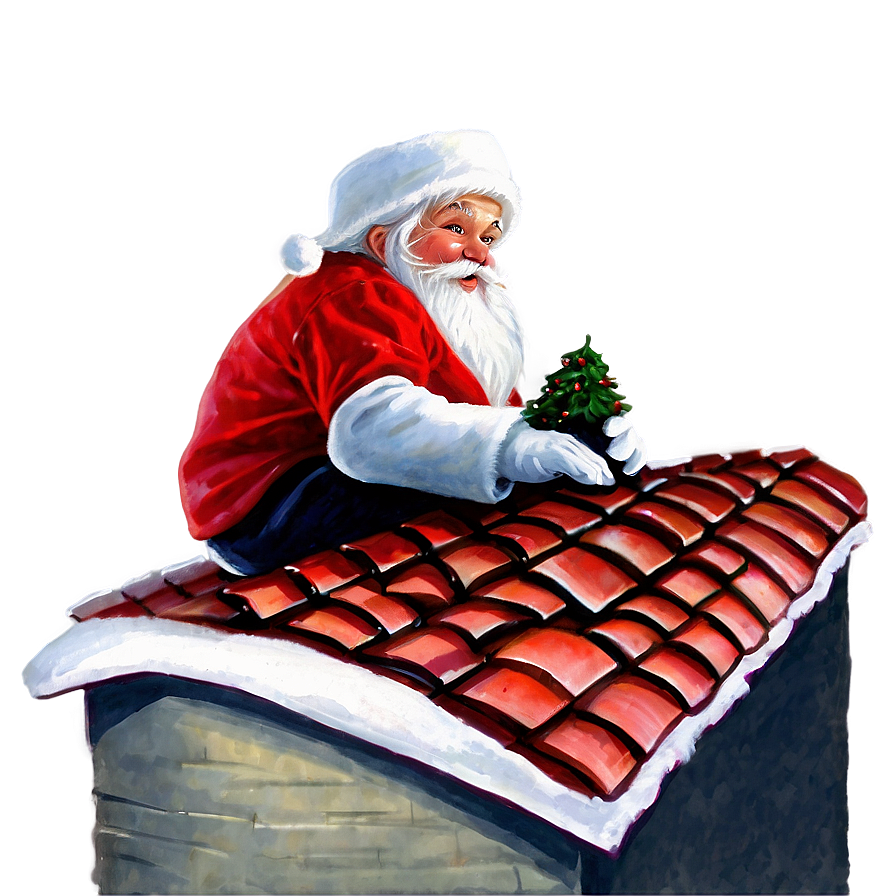 Santa On Roof Png Vpk