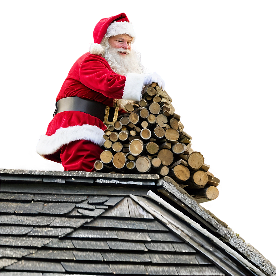 Santa On Roof Png Vyj43