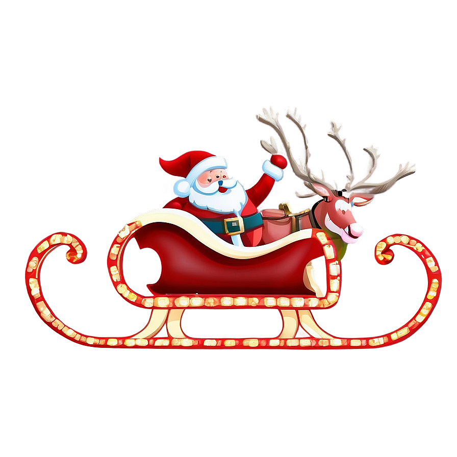 Santa's Sleigh Decorations Png 34