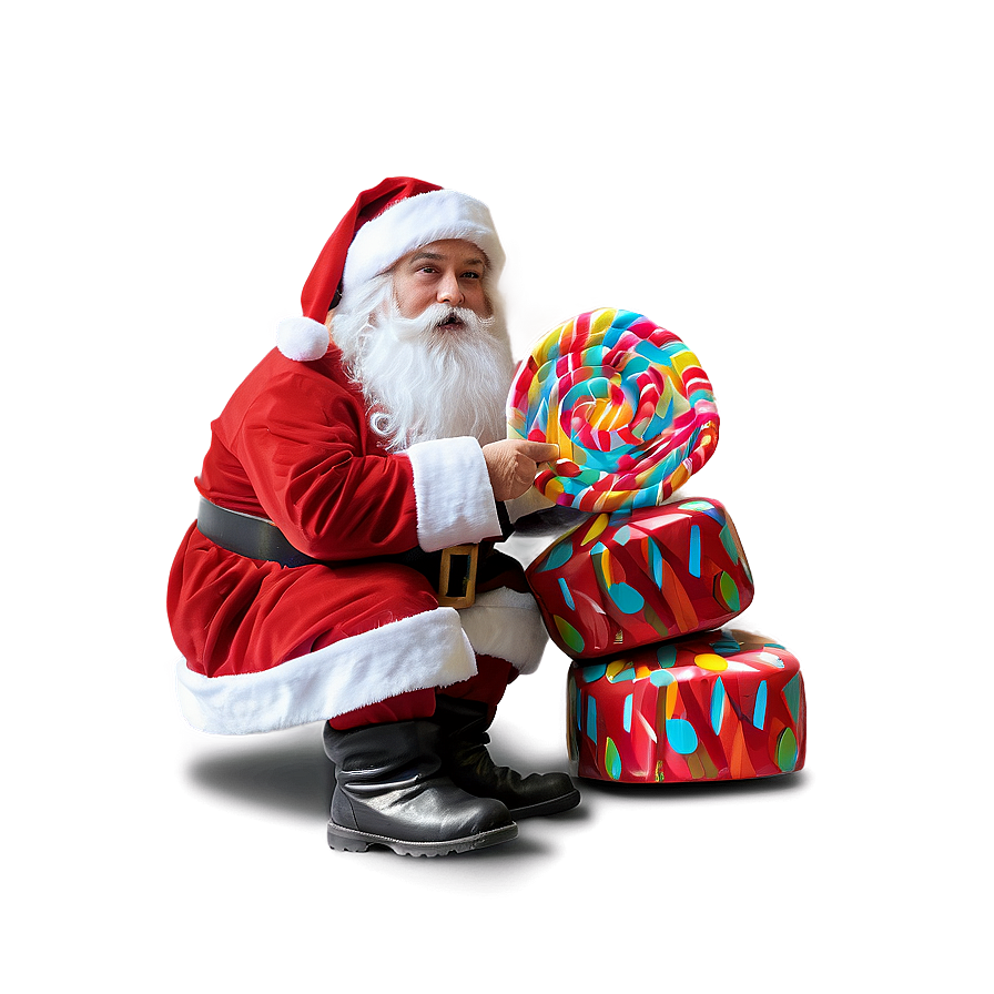 Santa With Candy Png 05042024