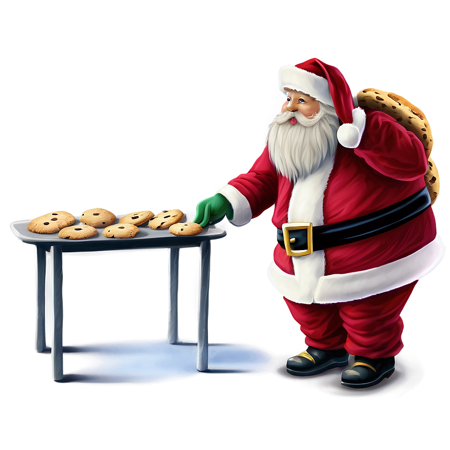 Santa With Cookies Png 05042024