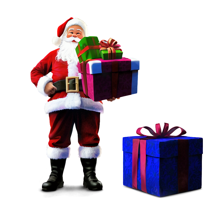 Santa With Gifts Png Dyx25