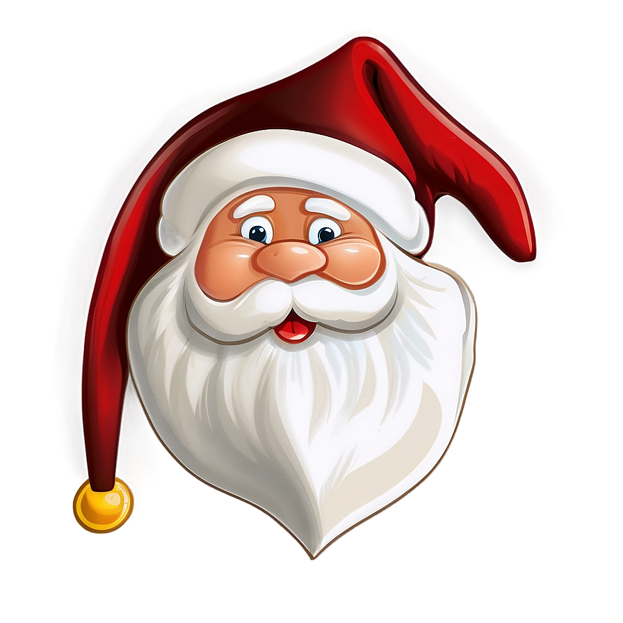 Santa With Holly Cartoon Png Whr96