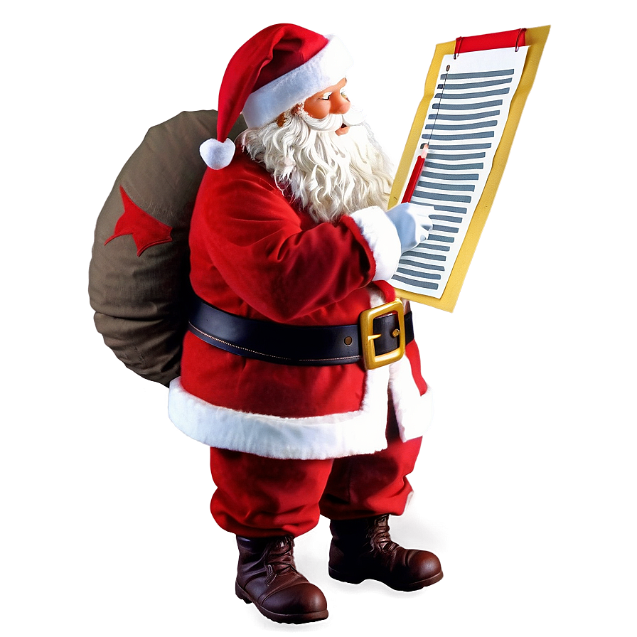 Santa With List Png Cru25