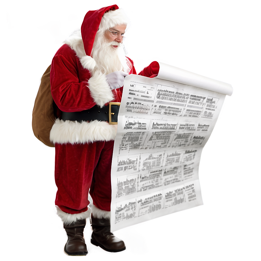 Santa With List Png Rsp69