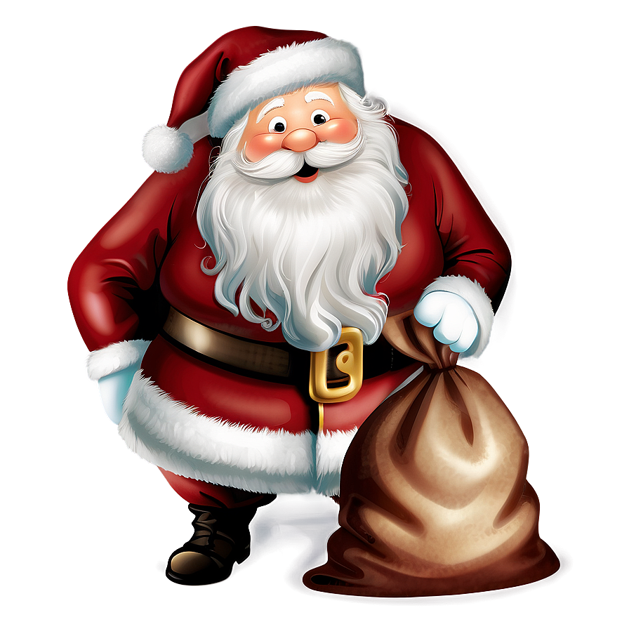 Santa With Sack Clipart Png 06262024