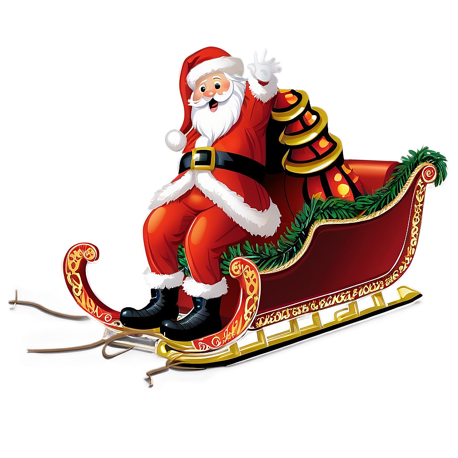 Santa With Sleigh Bells Png Oms