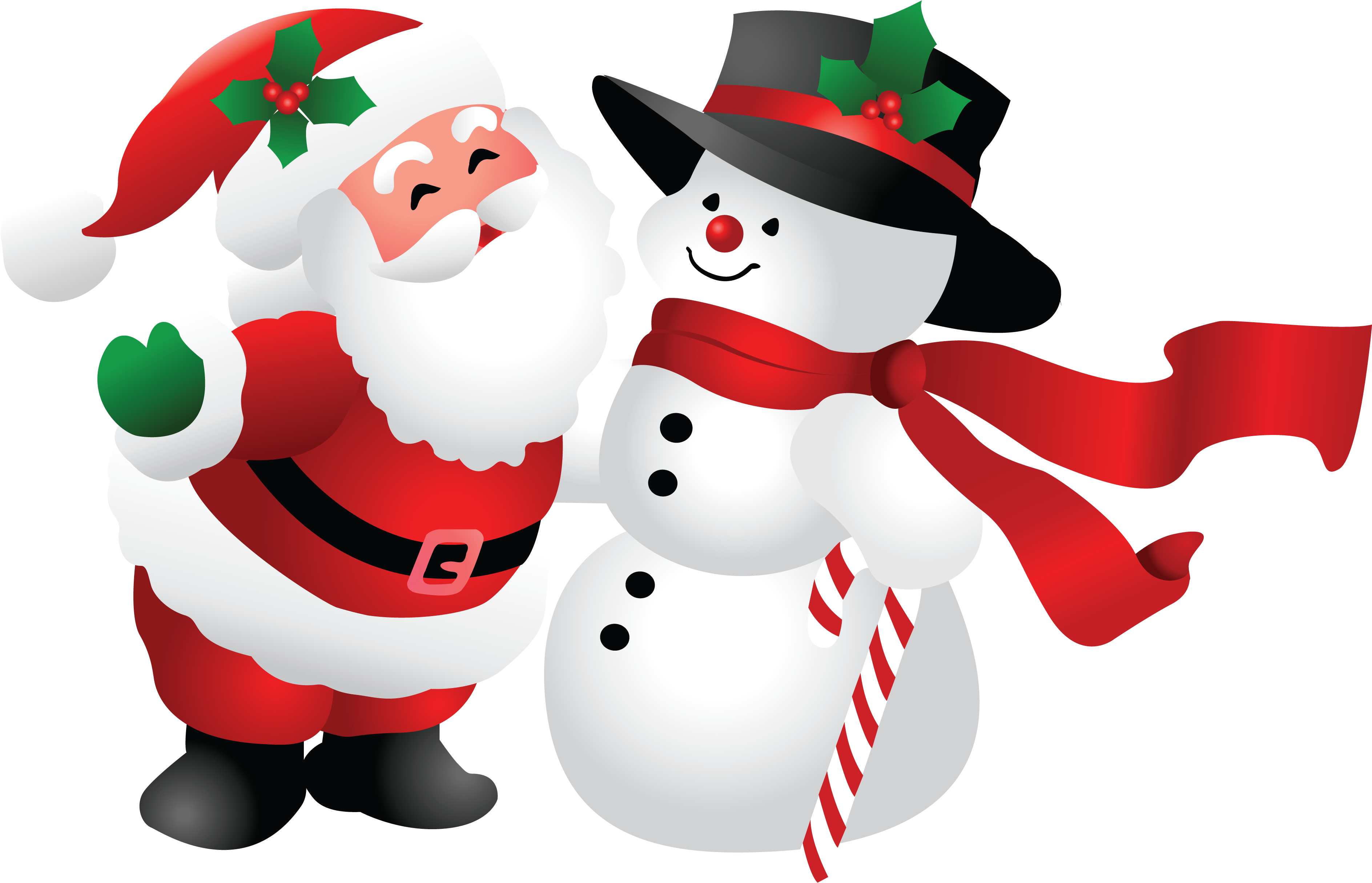 Santaand Snowman Holiday Clipart