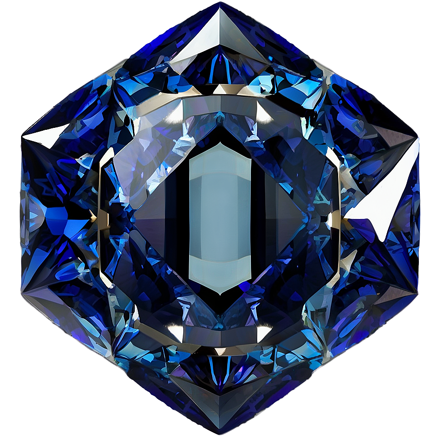 Sapphire Hexagon Gem Png 12