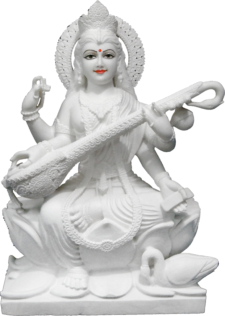 Saraswati Statue White Marble