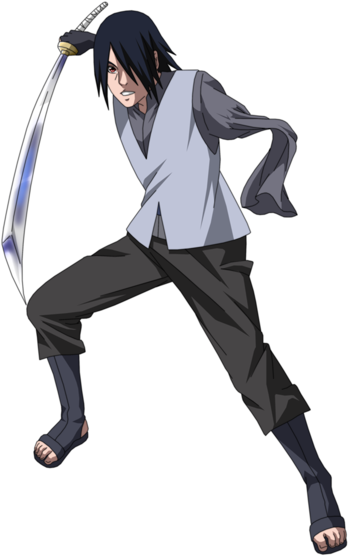 Sasuke Uchiha With Sword Action Pose