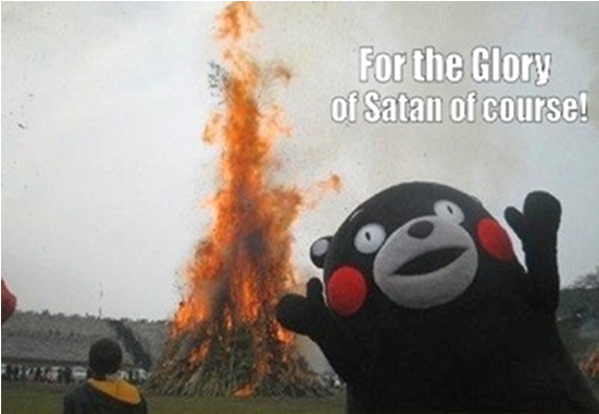 Satanic Glory Bonfirewith Character Meme