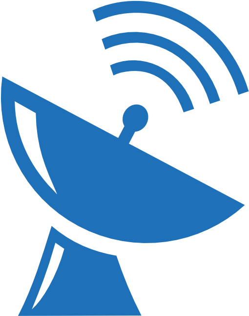 Satellite Dish Icon Blue Background