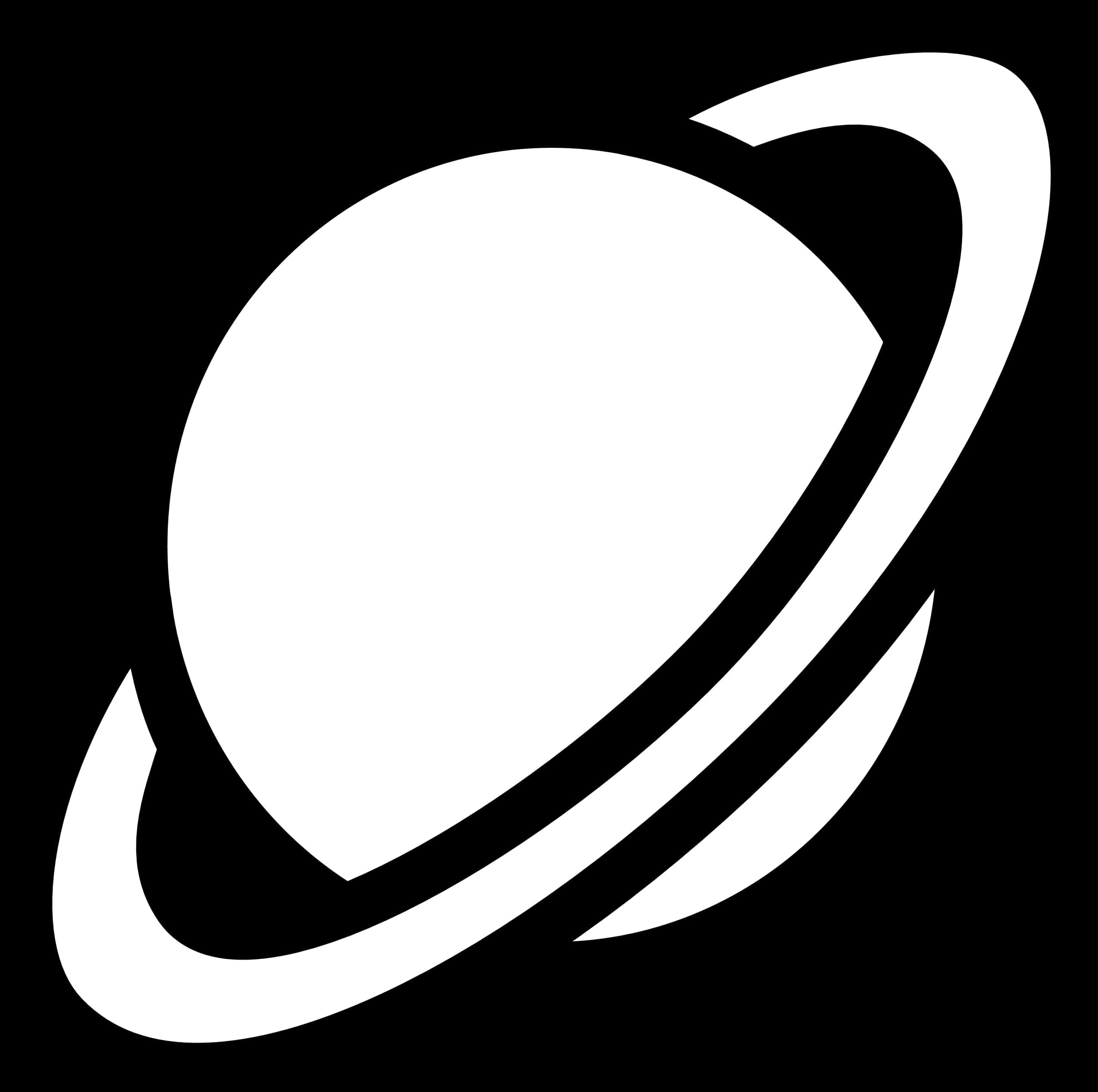 Saturn Icon Blackand White