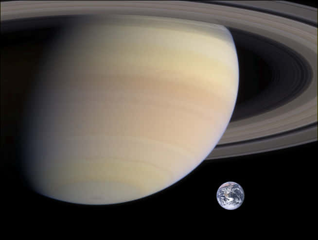 Saturnand Earth Comparison