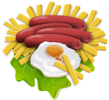 Sausages Fries Egg Graphic