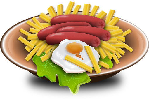 Sausages Friesand Fried Egg Plate