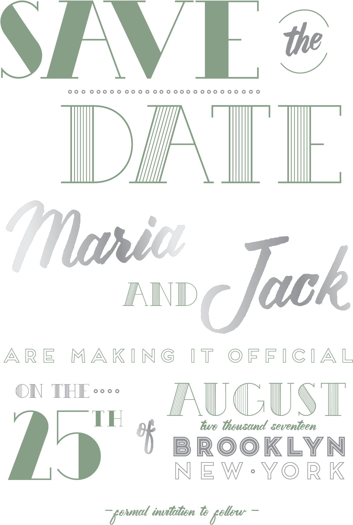Save The Date_ Maria And Jack_ August25_ Brooklyn N Y