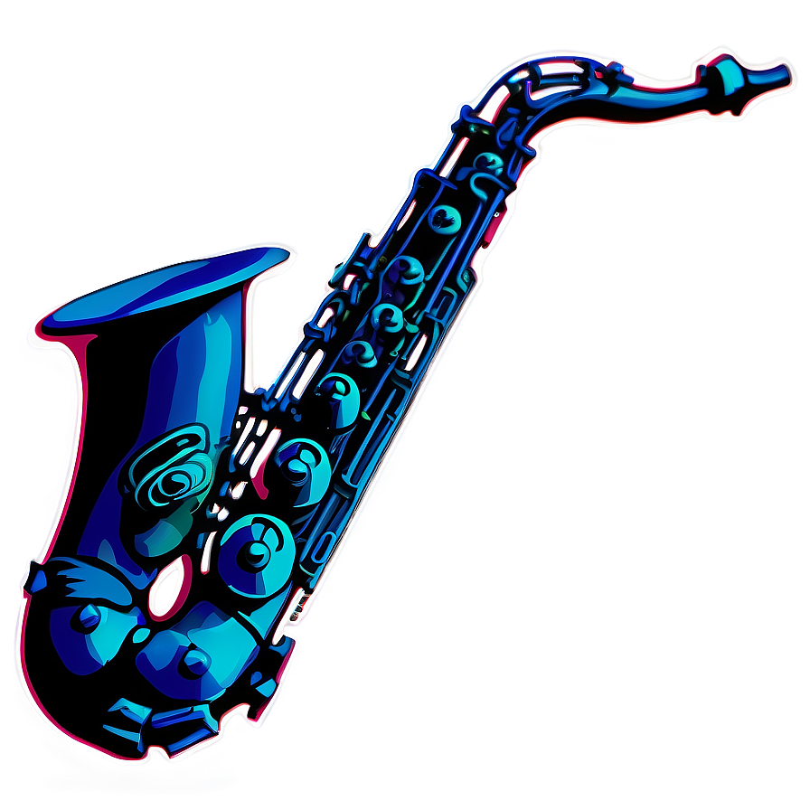 Saxophone In Abstract Colors Png 18