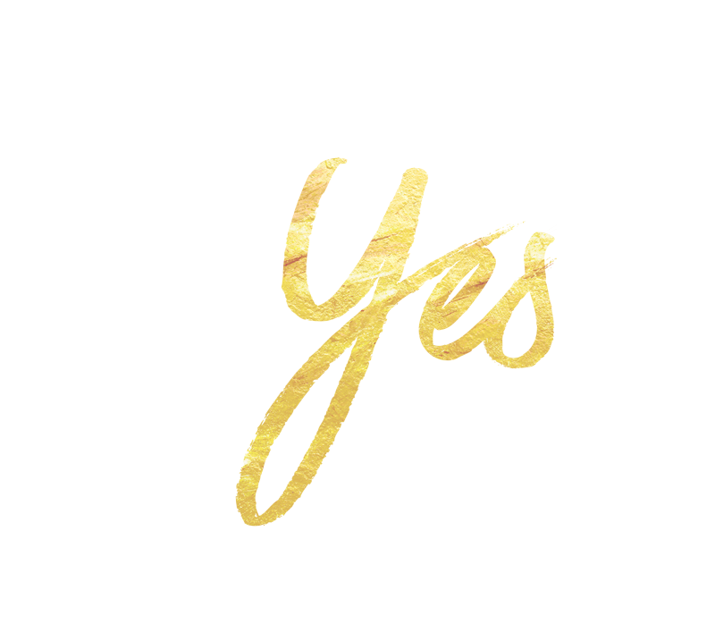 Say Yes Golden Lettering