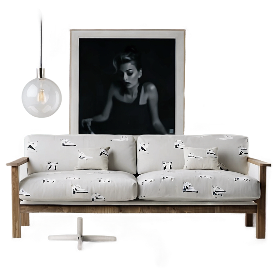 Scandinavian Style White Couch Png 06212024