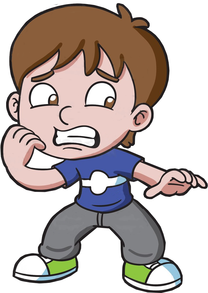 Scared Boy Cartoon Character