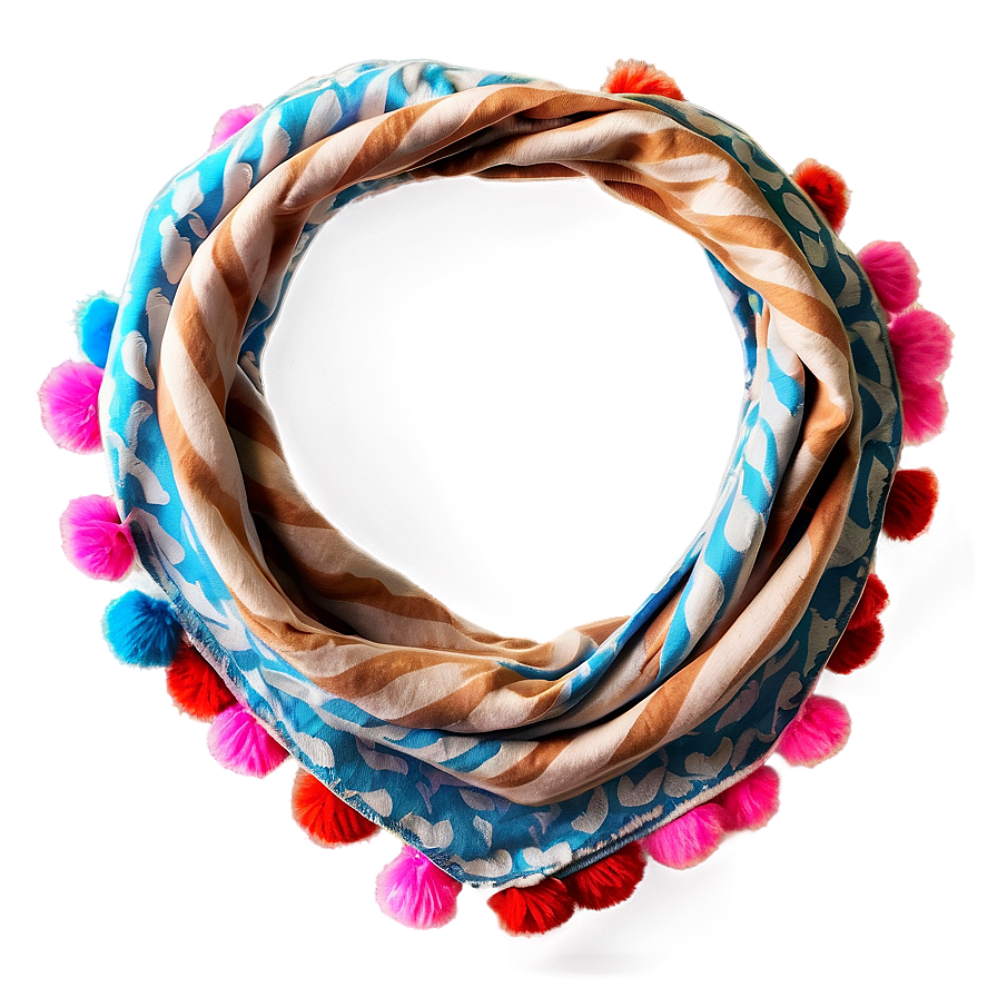 Scarf With Pom Poms Png Ouv
