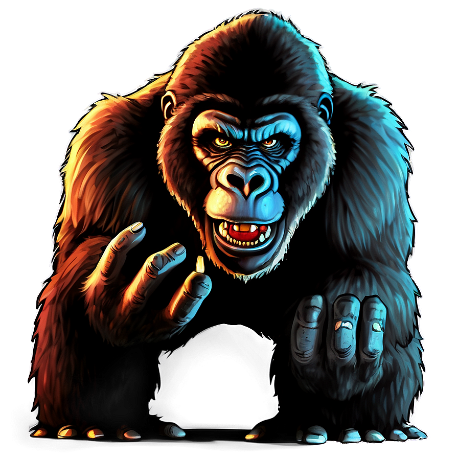 Scary Angry Gorilla Png 06252024