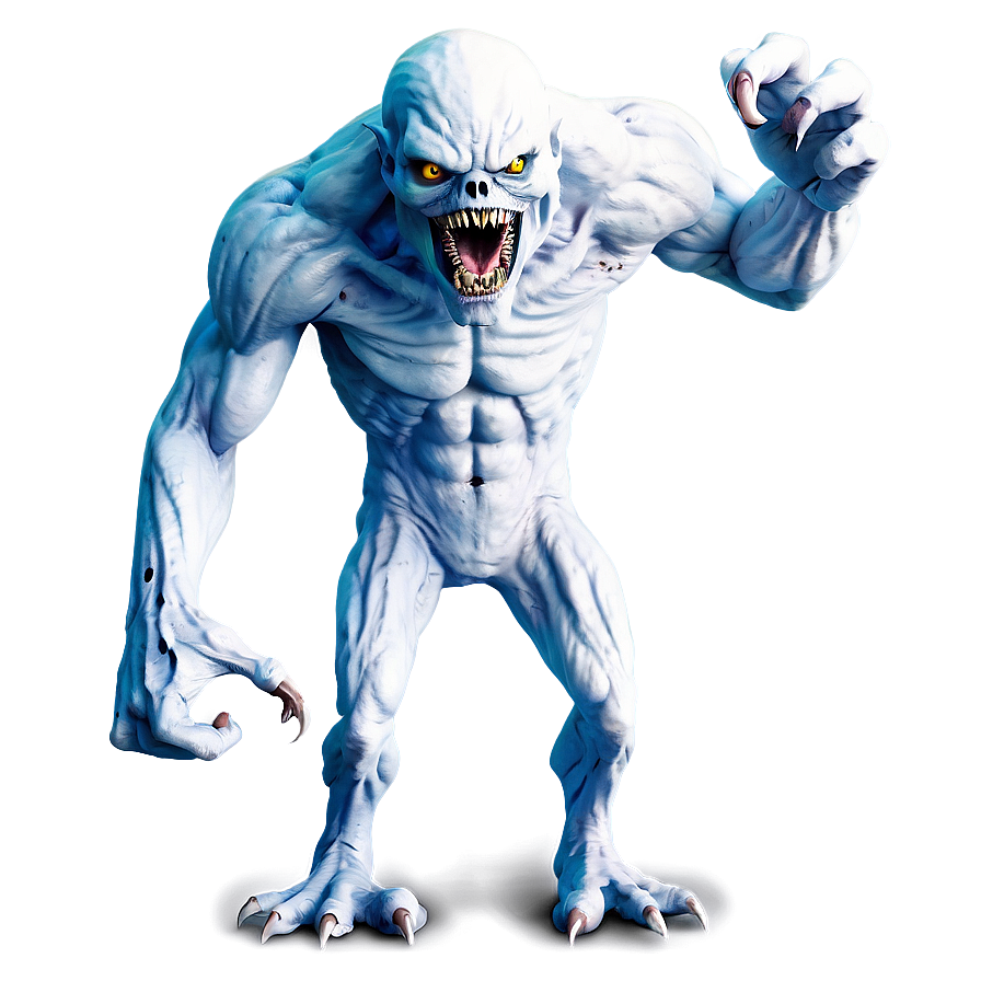 Scary White Monster Drawing Png Exs