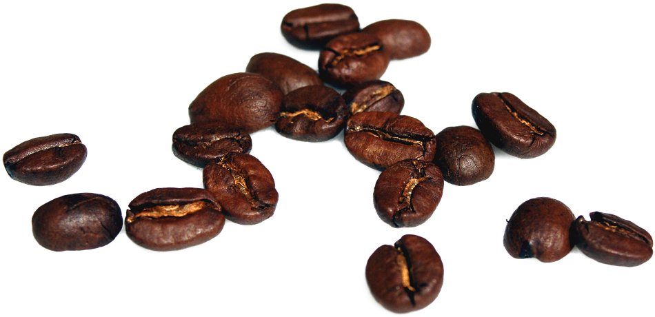Scattered Coffee Beans Transparent Background