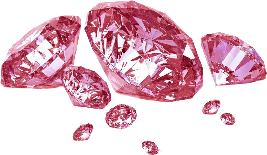 Scattered Pink Diamonds Transparent Background