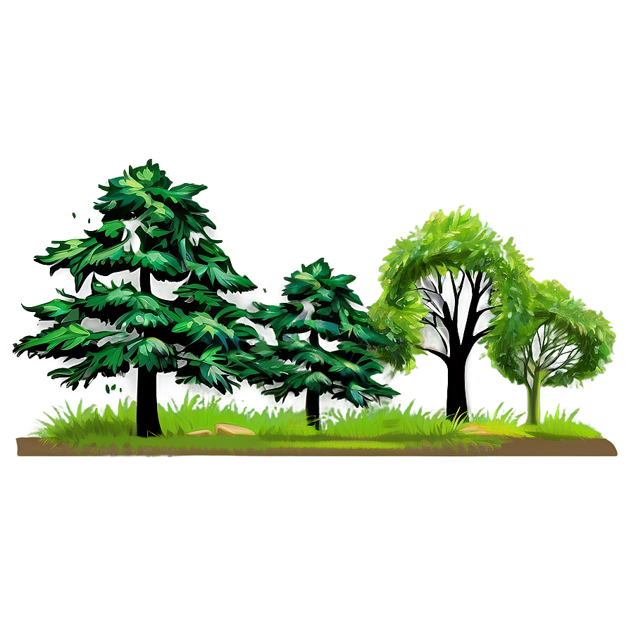 Scenic Tree Line Art Png 45