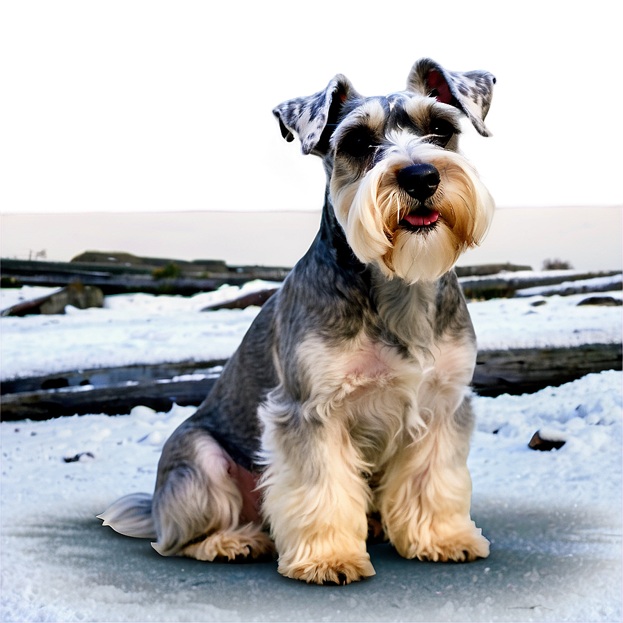 Schnauzer In Snowy Landscape Png 32