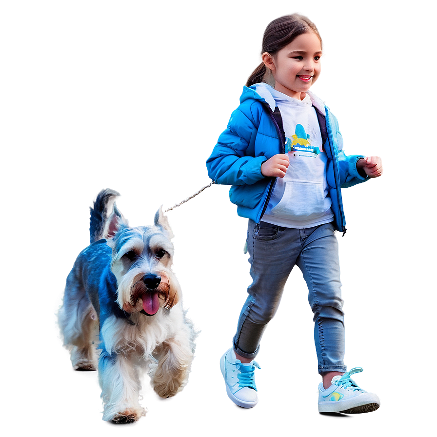 Schnauzer With Kids Png Rvt39